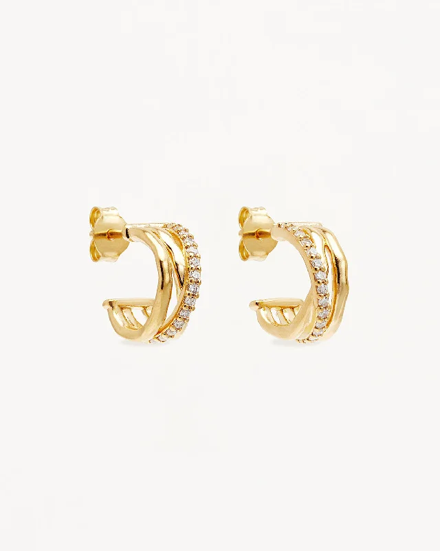 18k Gold Vermeil Entwined Hearts Hoops