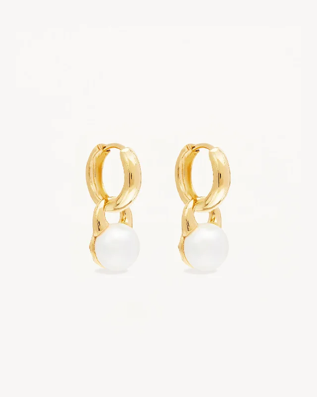 18k Gold Vermeil New Beginnings Pearl Hoops