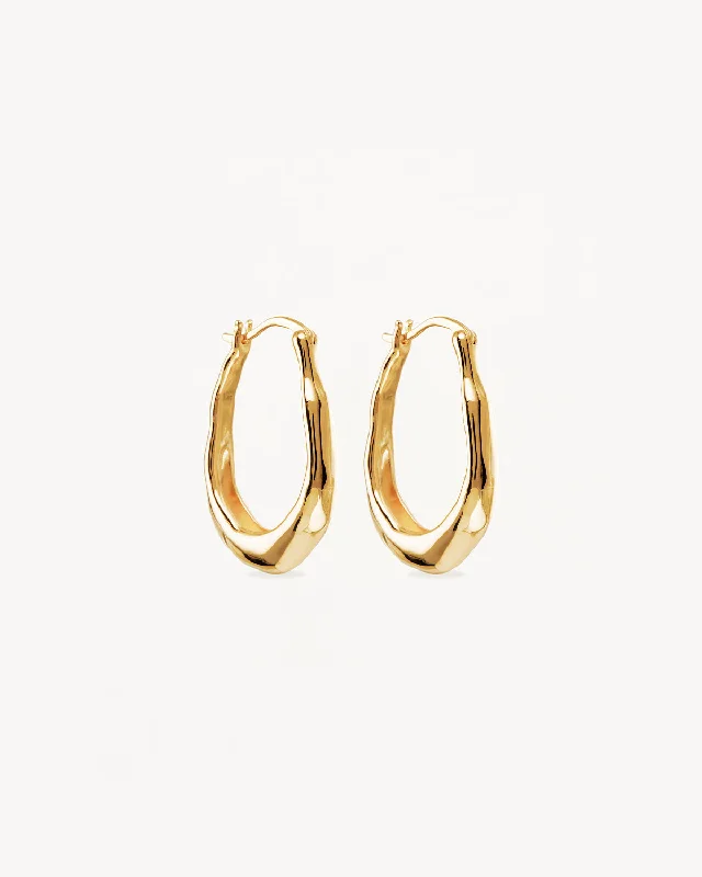 18k Gold Vermeil Radiant Energy Large Hoops