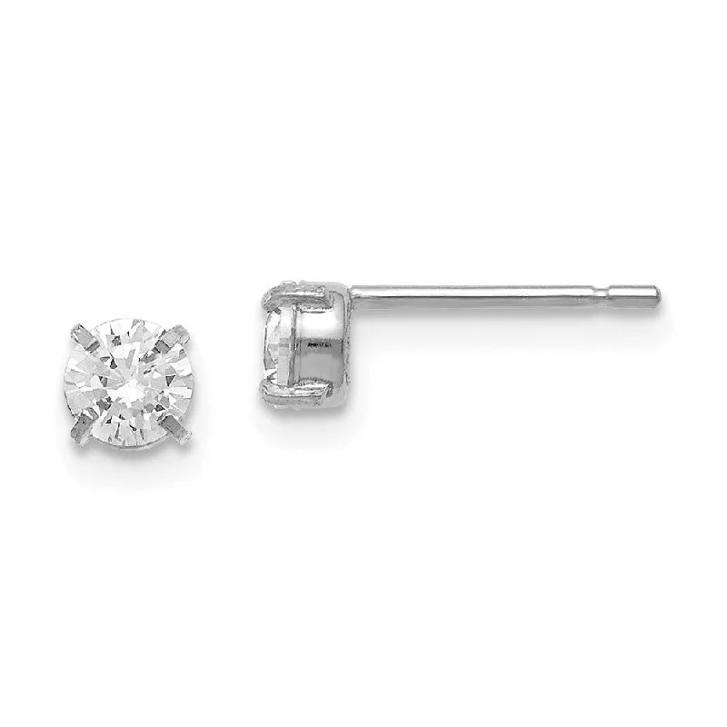 4mm Cubic Zirconia Stud Earrings in 14k White Gold