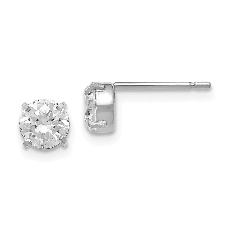 5mm Cubic Zirconia Stud Earrings in 14k White Gold