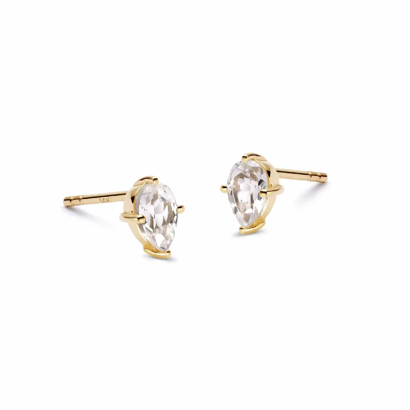 Estée Lalonde Fine Pear Sapphire Stud Earrings 14ct Solid Gold