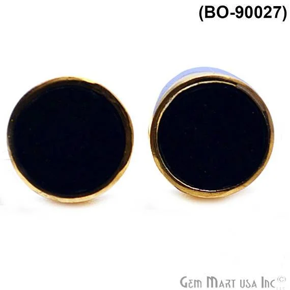 Gold Plated 8mm Round Gemstone Stud Earrings (Pick Your Gemstone)