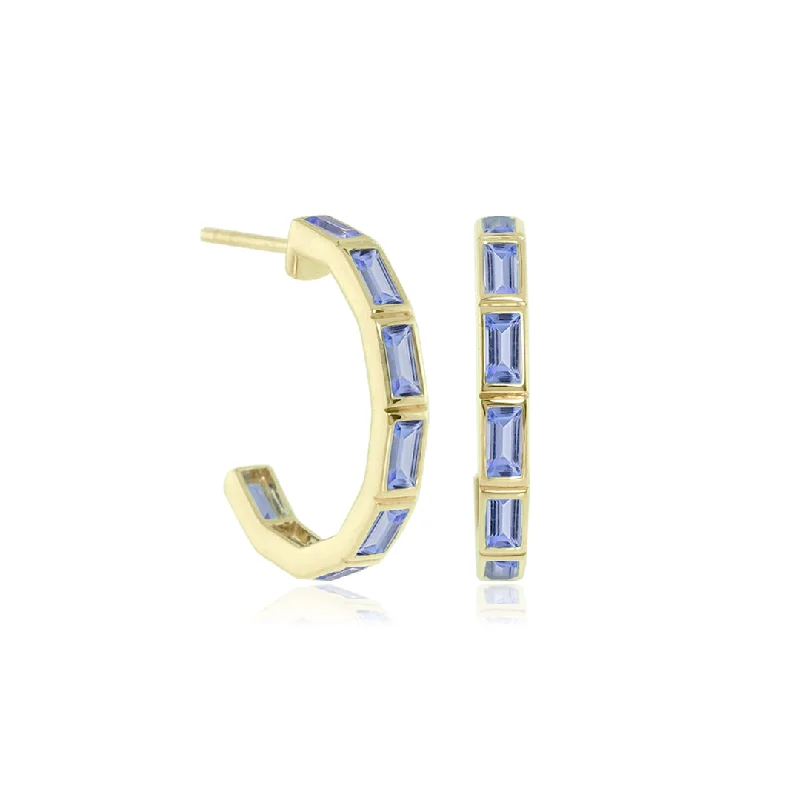 Tanzanite Hoop Earrings