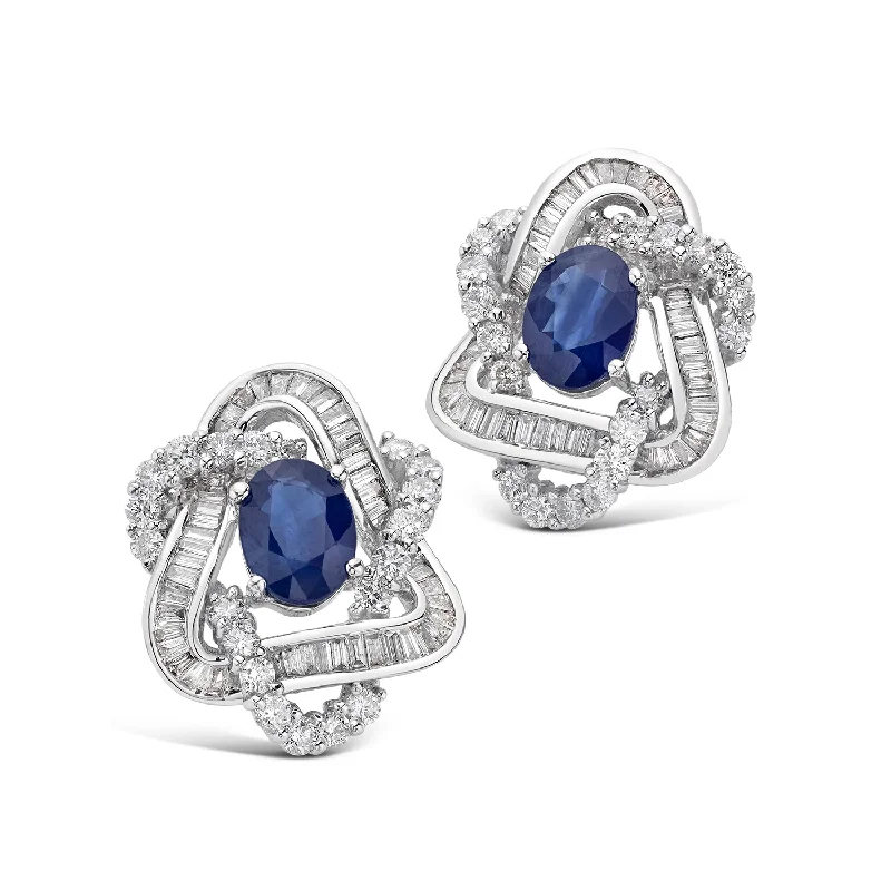 18K SAPPHIRE DIAMOND EARRINGS