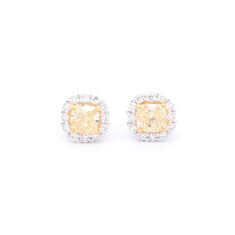 18K YELLOW DIAMOND STUDS