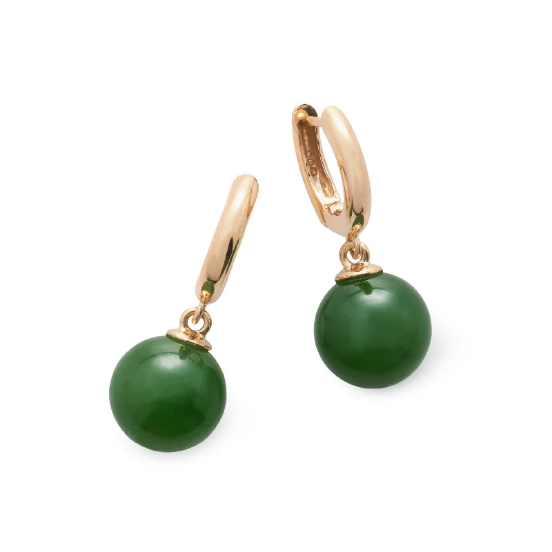 Soho Earrings in Green Nephrite Jade