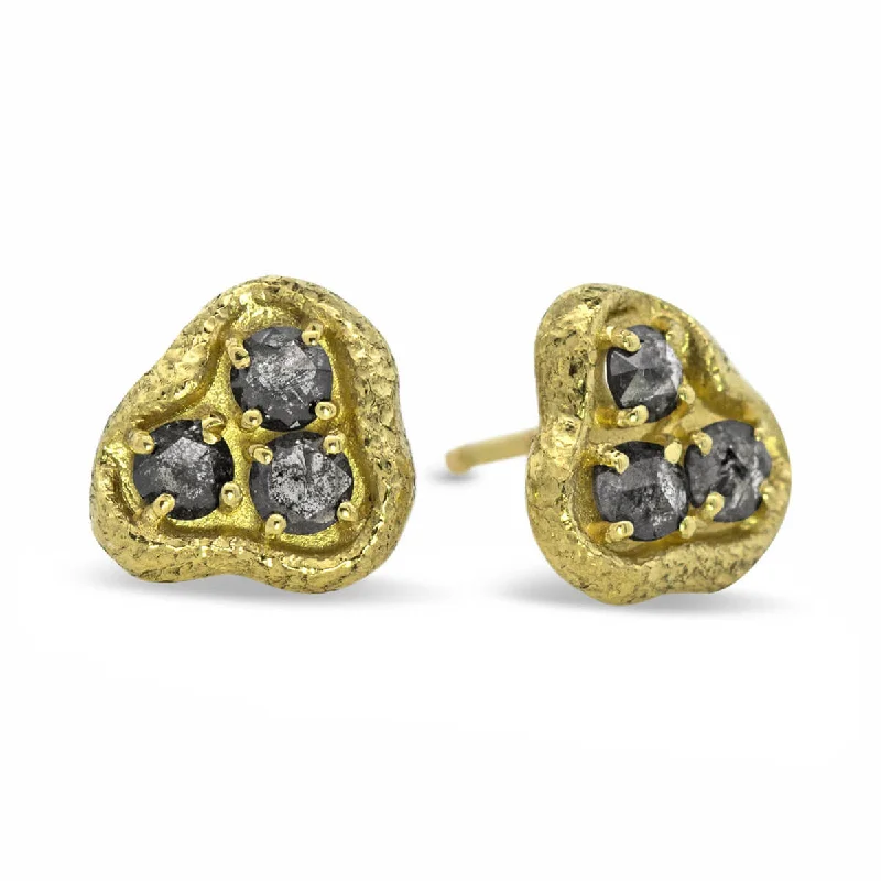 Amorphous Stud Earrings with diamonds