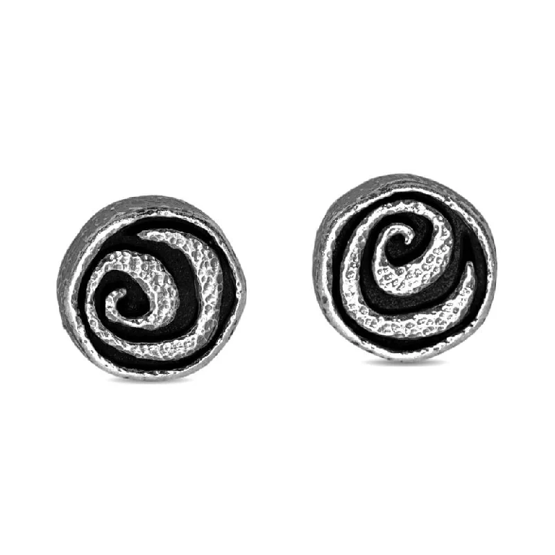 Spiral Stud Earrings in sterling silver