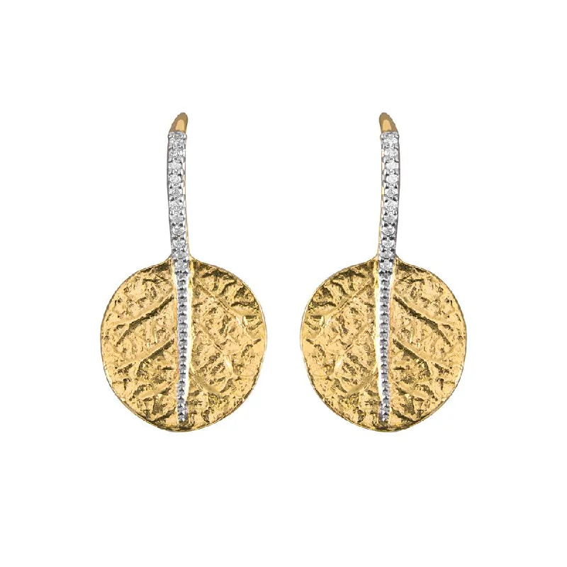 Botanical Leaf Earrings with Diamonds