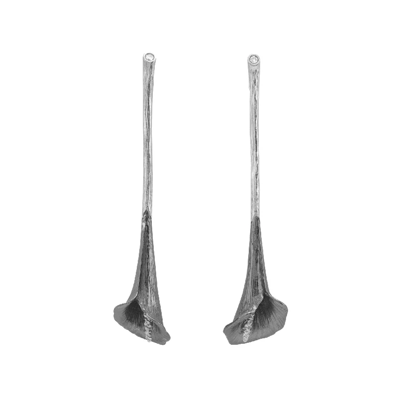 Calla Lily Earrings with Diamonds