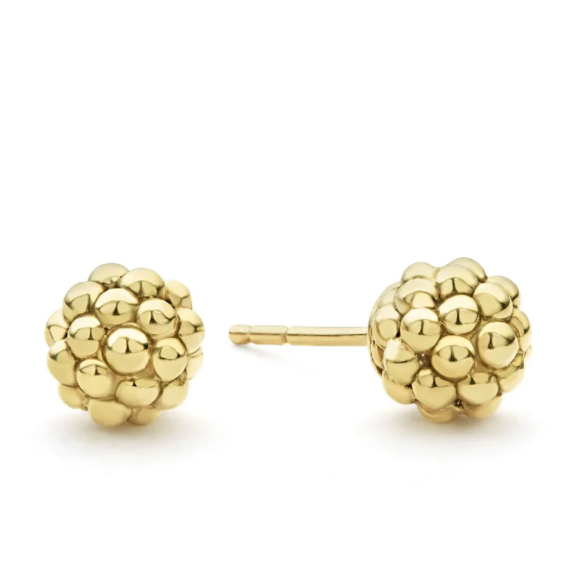 Caviar Gold 18K Gold Beaded Stud Earrings