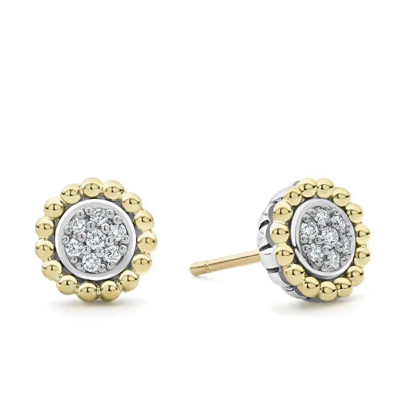 Caviar Lux Two-Tone Caviar Diamond Stud Earrings