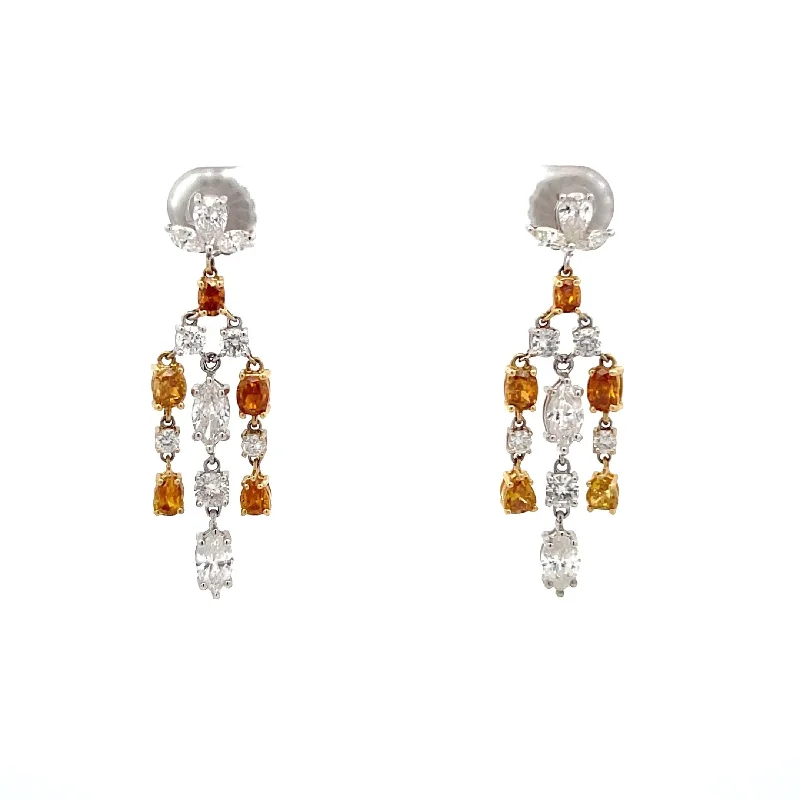 Colored Diamond Dangle Earrings