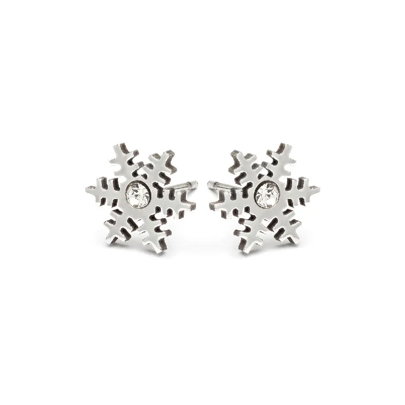 Crystal Snowflake Stud Earrings