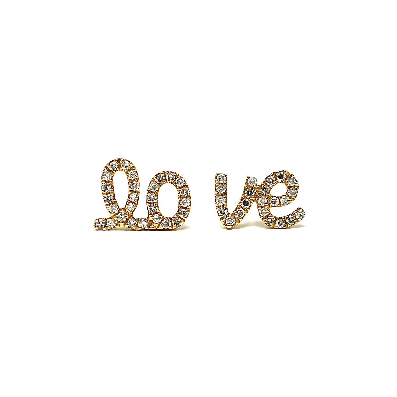 Cursive Love Letter Studs