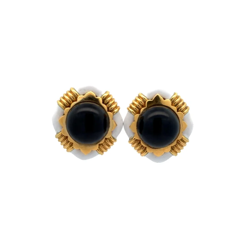 DAVID WEBB ONYX EARRINGS