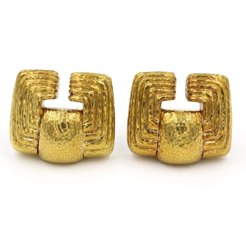 David Webb Textured Earrings