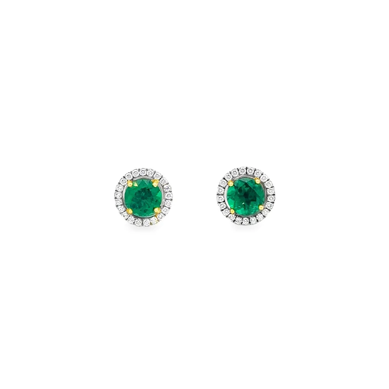 EMERALD AND DIAMOND EARRINGS