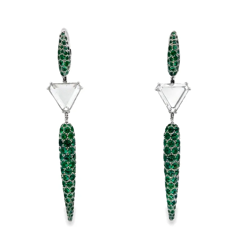 EMERALD AND DIAMOND EARRINGS