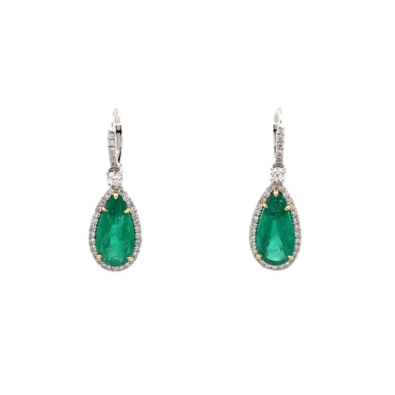 Emerald Pear Shape Earrings