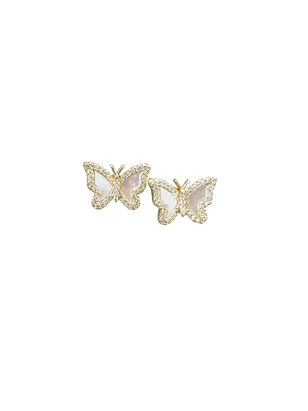 Enamel Butterfly Stud