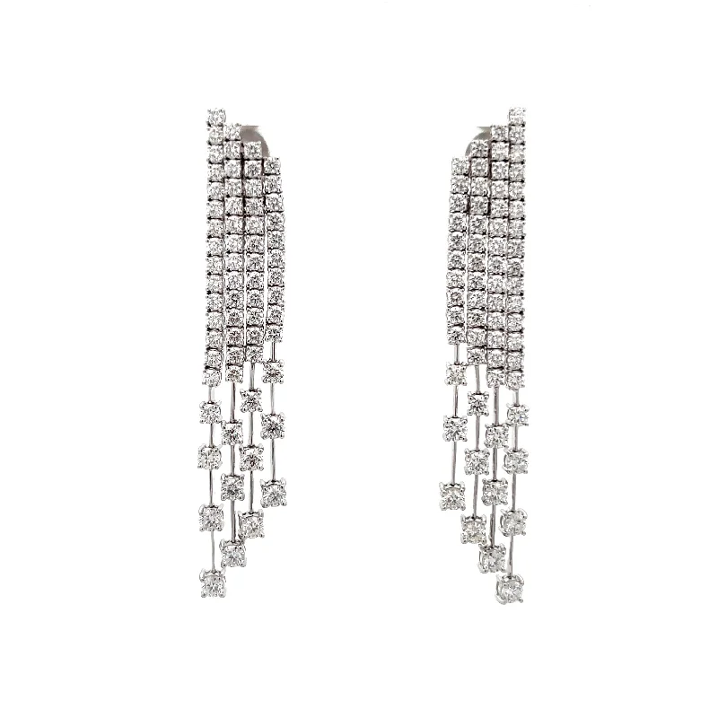 Four-Row Hanging Diamond Earrings