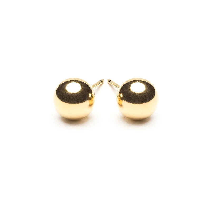 Gold Plated 7mm Ball Stud Earrings