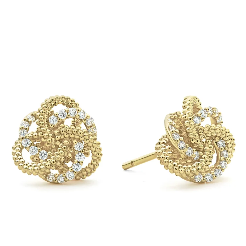 Love Knot Large 18K Gold Love Knot Diamond Earrings