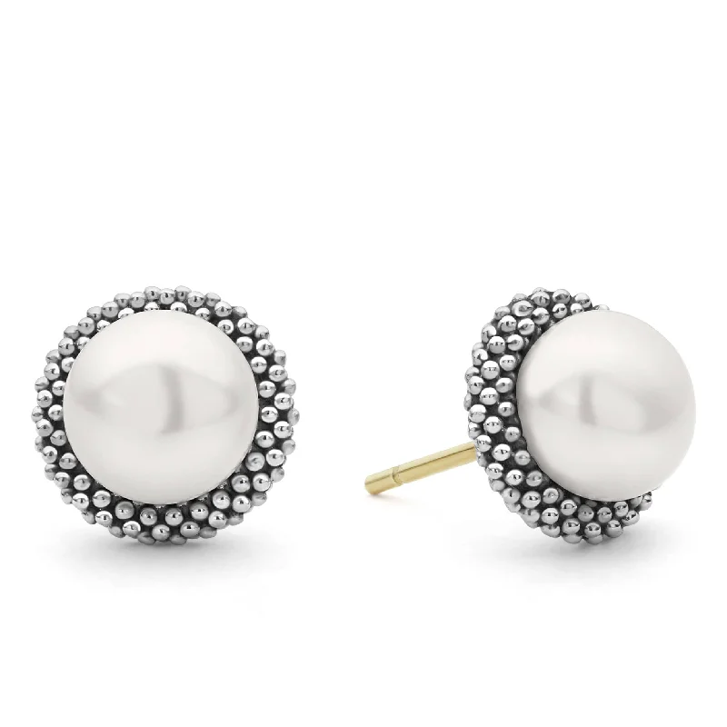 Luna Caviar Pearl Stud Earrings