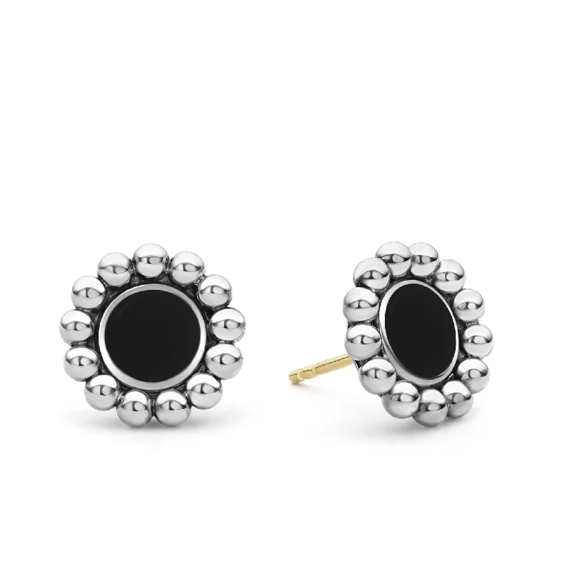 Maya Onyx Circle Stud Earrings