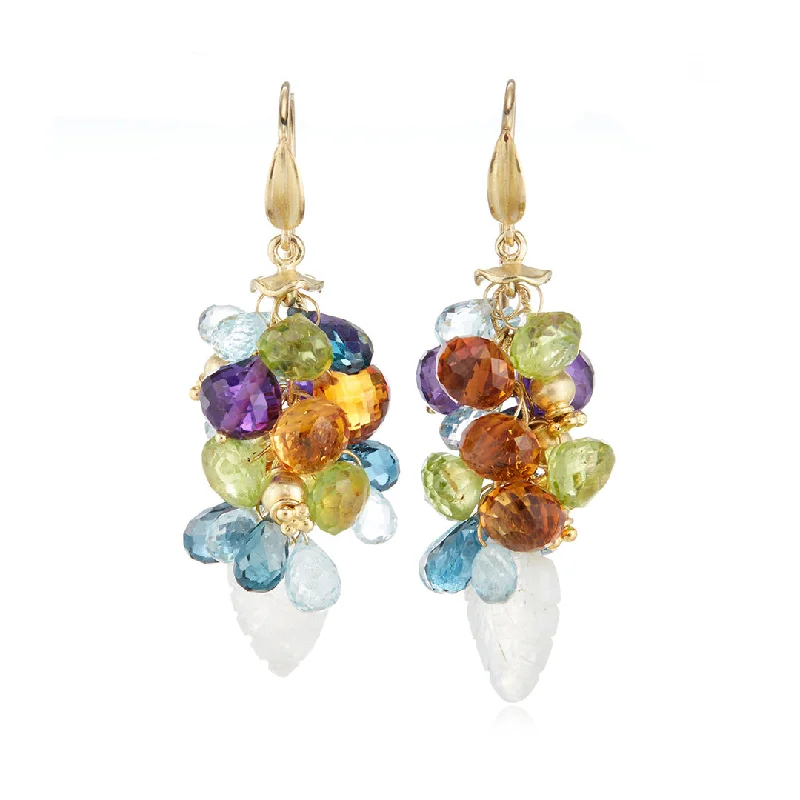 Multi-Color Gemstone Briolette Earrings