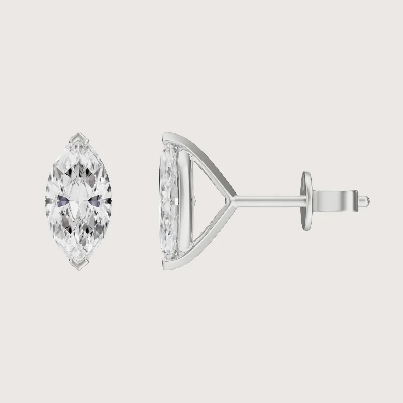 On Point Stud Earrings - Marquise