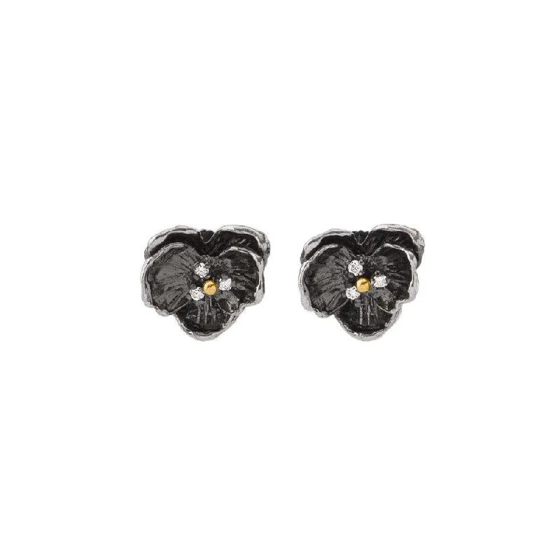 Orchid 11mm Earrings with Diamonds