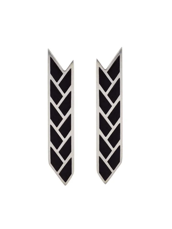 Orisis Stix Earrings - Black Enamel