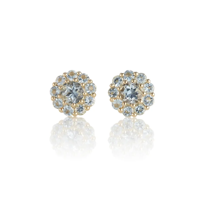 Floret Earrings in Aquamarine