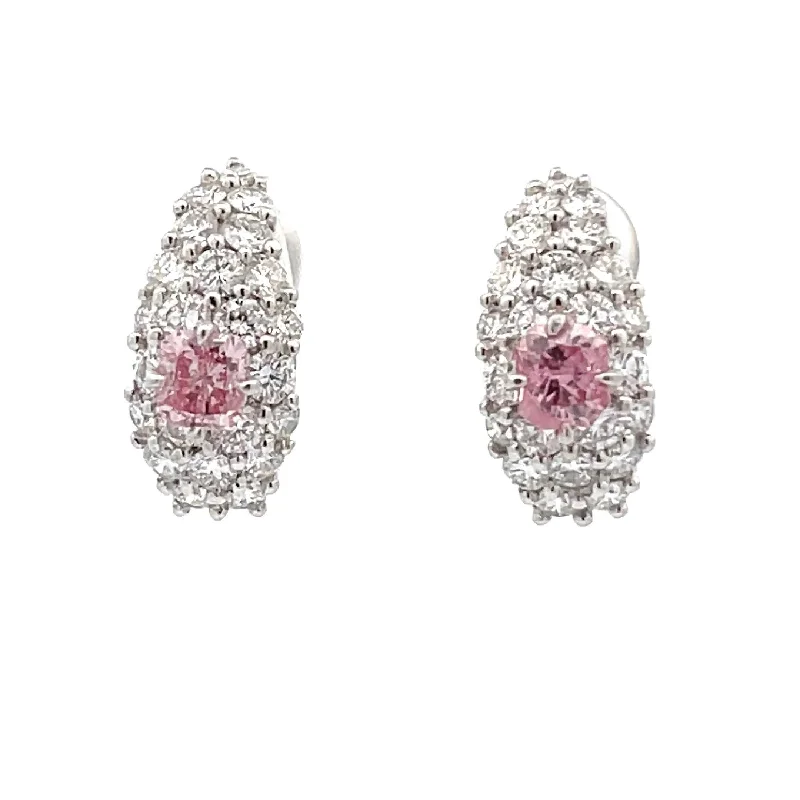 Pink Diamond Earrings