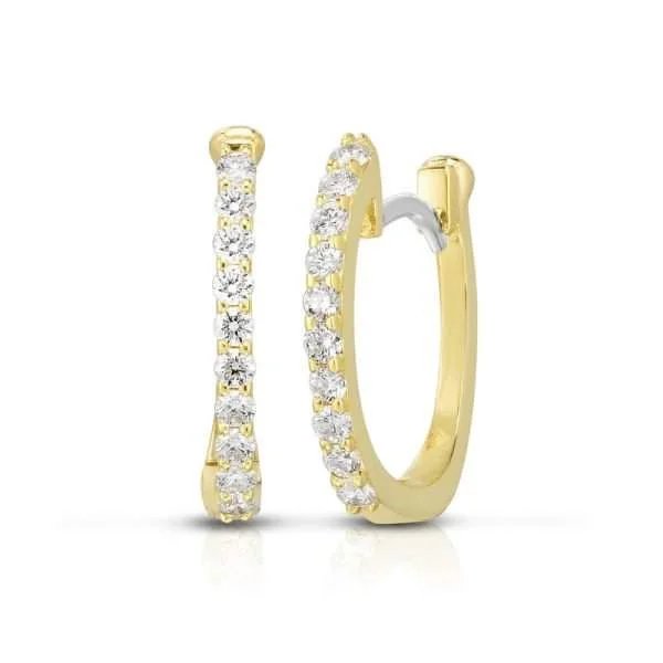 ROBERTO COIN DIAMOND HUGGIE EARRINGS