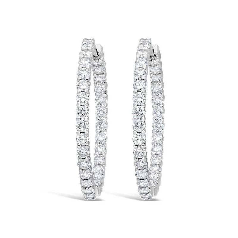 ROBERTO COIN INSIDE OUT DIAMOND HOOPS