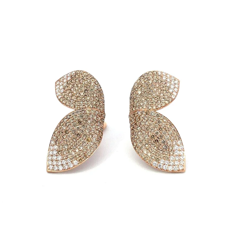 ROSE GOLD DIAMOND BUTTERFLY WING EARRINGS