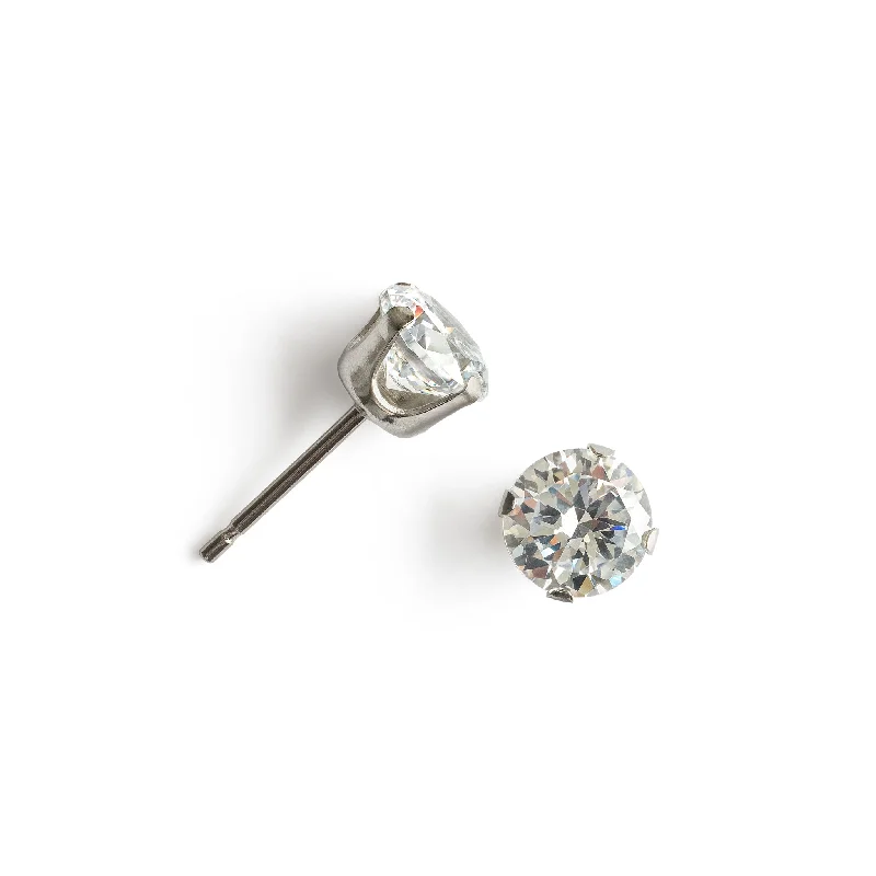 Round Crystal 6mm Stud Earrings