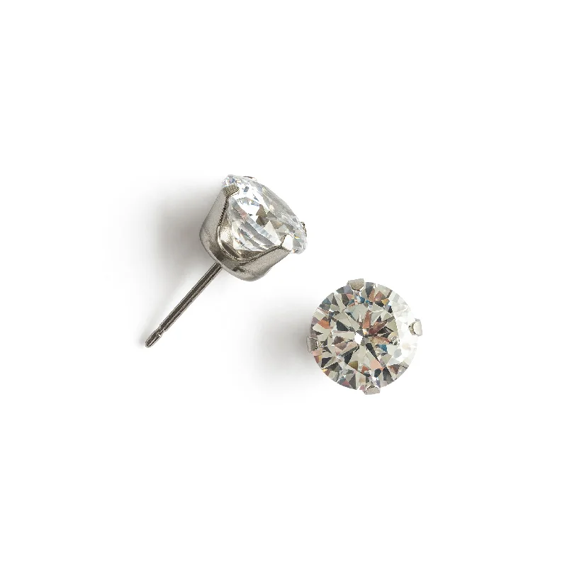 Round Crystal 8mm Stud Earrings