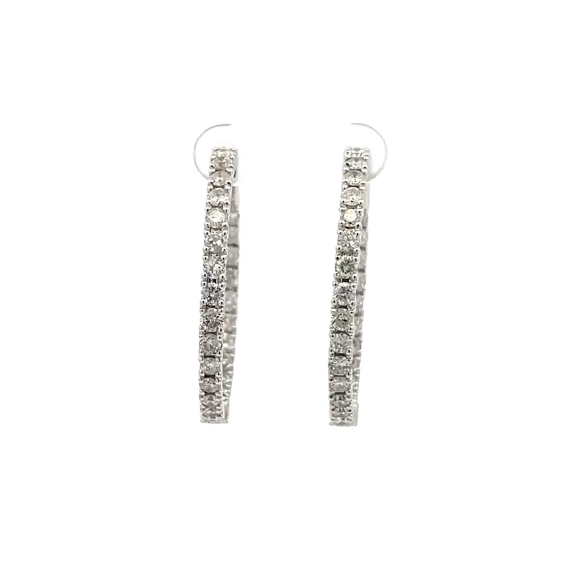 Round Diamond Hoop Earrings