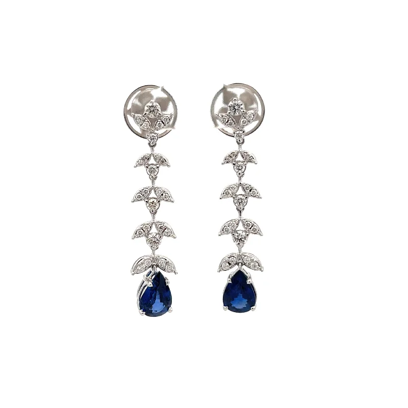 Sapphire Vine Dangle Earrings