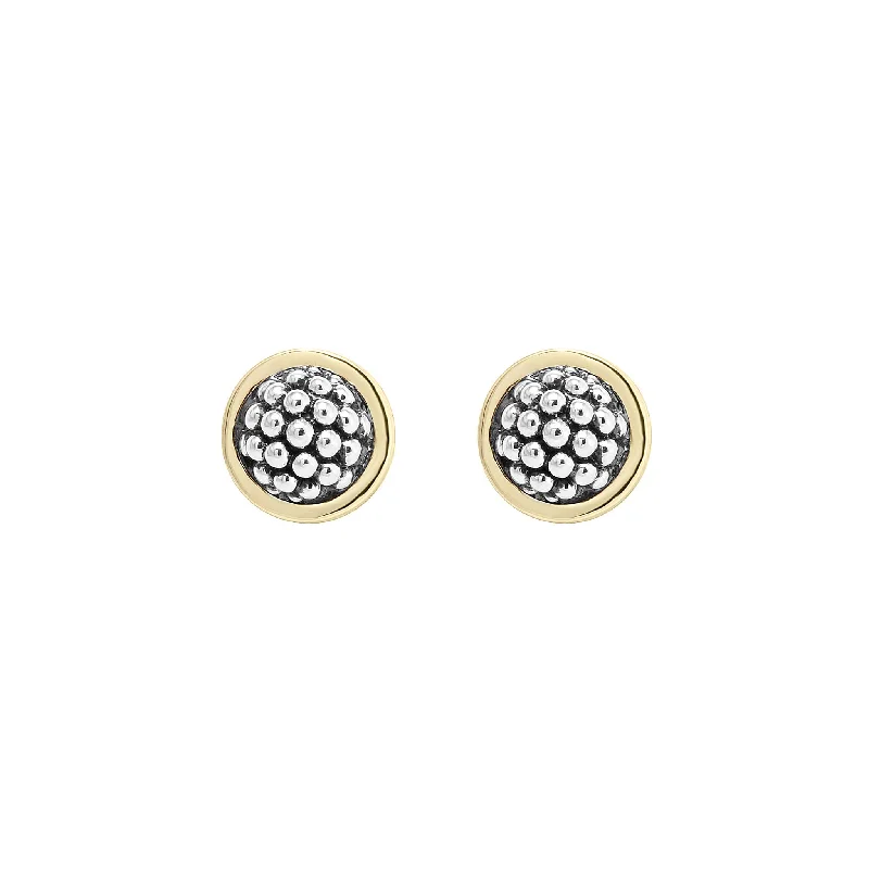 Signature Caviar Two-Tone Caviar Stud Earrings