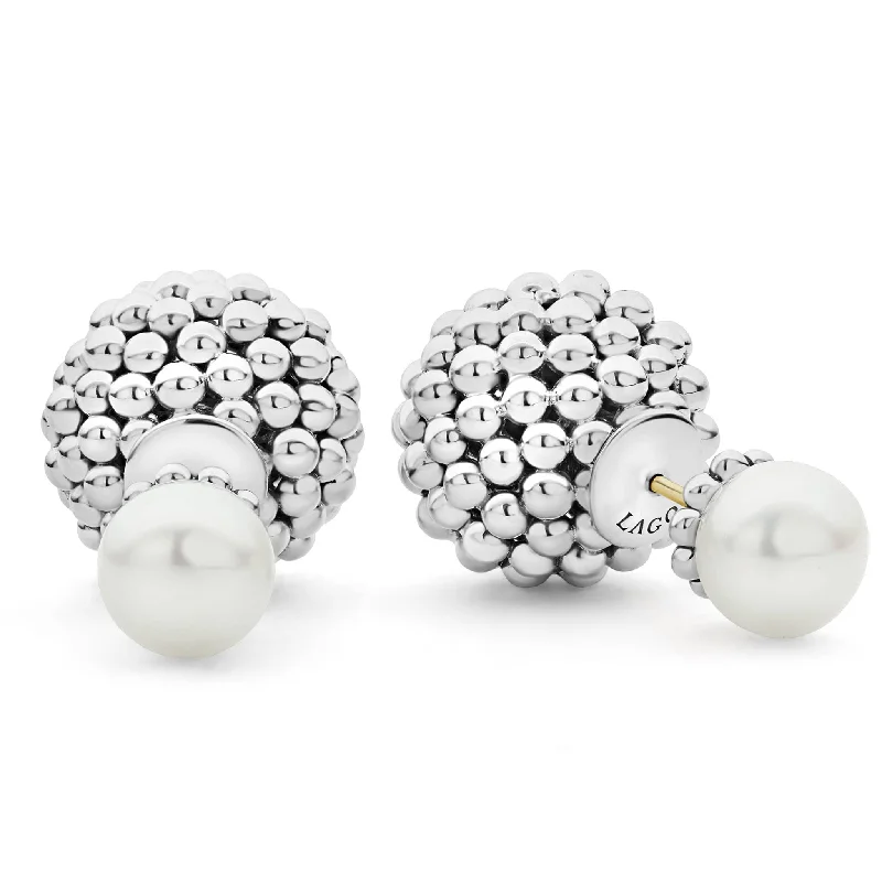 Signature Caviar Pearl Front-Back Earrings