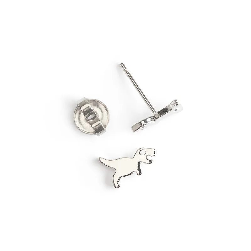 Silver T-Rex Stud Earrings