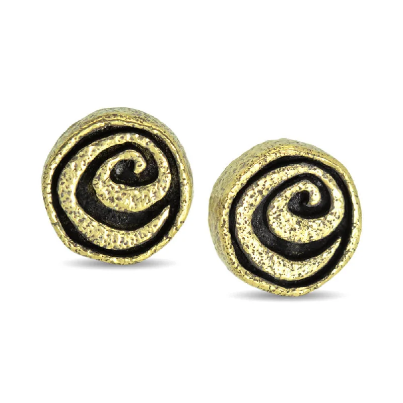 Spiral Stud Earrings in 18k yellow gold