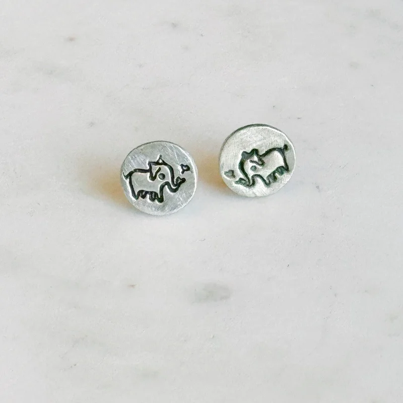 Stamped Elephant Stud Earrings by Susie Ghahremani Boygirlparty®