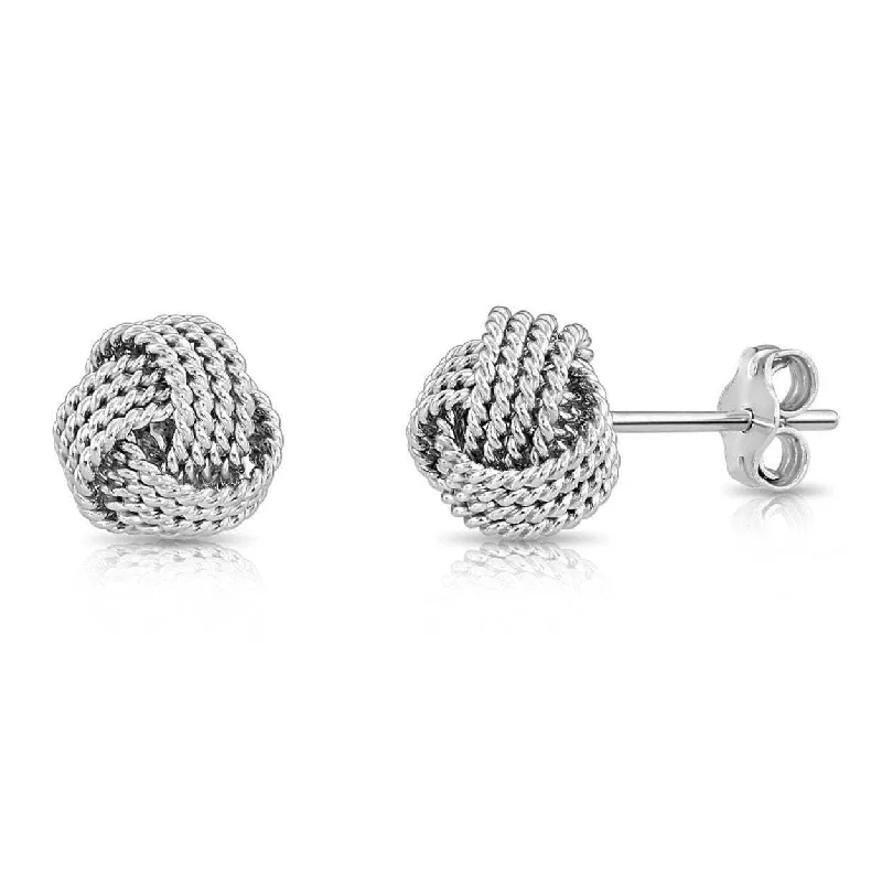 Love Knot Stud Earrings in Sterling Silver